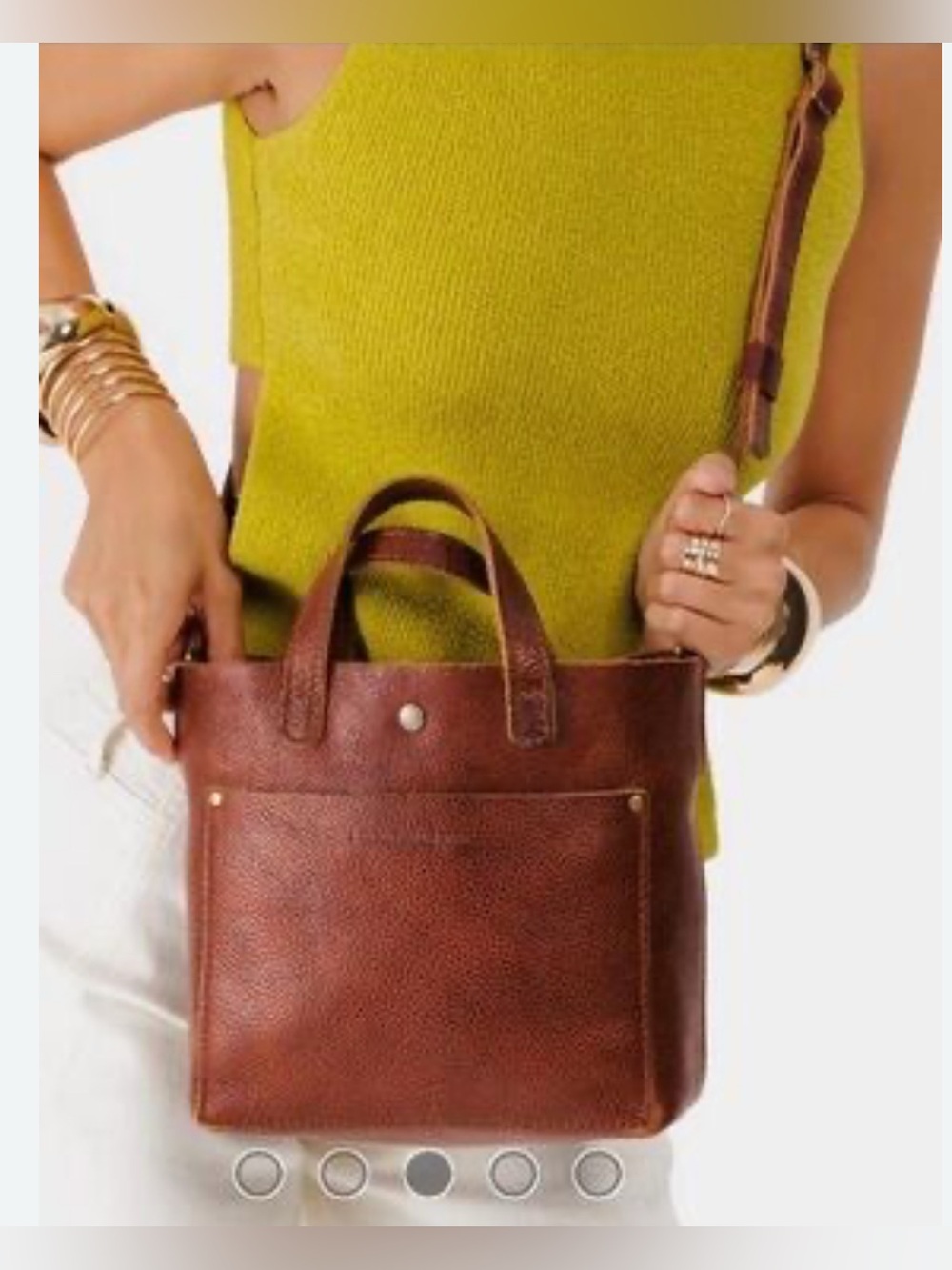 Portland Leather Brown Pebbled Leather Crossbody Tote